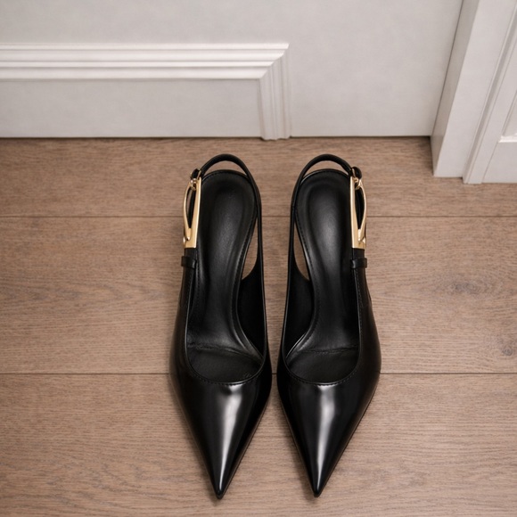 Coutgo • Size 8 Elegant Black Slingback Heels - Picture 4 of 8